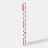 Coques Case-Mate iPhone Monogramme Treillis Navy et Rose (Verso / Gauche)