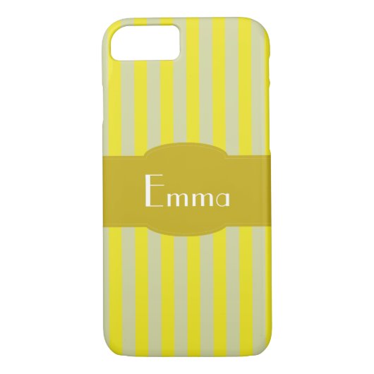 Coques Case-Mate iPhone Monogramme très jaune et crème (Dos)