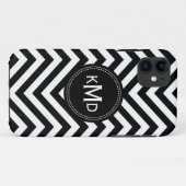 Coques Case-Mate iPhone Monogramme trio classique noir blanc Chevron (Dos (Horizontal))