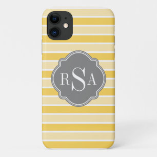 Case-Mate iPhone Case Monogramme trio Motif de rayures jaunes