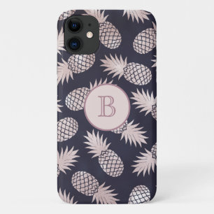 Case-Mate iPhone Case Monogramme Tropical Ananas Girly Rose Gold Navy