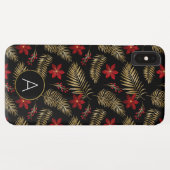 Coques Case-Mate iPhone Monogramme Tropical Black and Gold Feuilles (Dos (Horizontal))