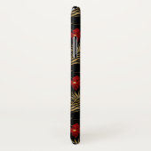 Coques Case-Mate iPhone Monogramme Tropical Black and Gold Feuilles (Dos/Droite)