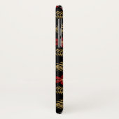 Coques Case-Mate iPhone Monogramme Tropical Black and Gold Feuilles (Dos/Gauche)