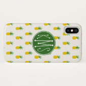 Coques Case-Mate iPhone Monogramme tropical d'or des ananas | (Dos (Horizontal))