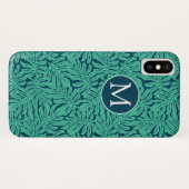 Coques Case-Mate iPhone Monogramme tropical du motif | de feuille de (Dos (Horizontal))
