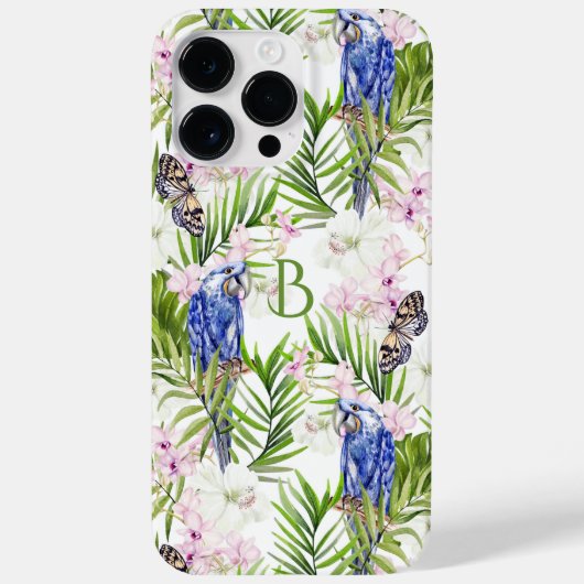 Coques Case-Mate iPhone Monogramme Tropical Floral Moderne Fille Nature (Verso)