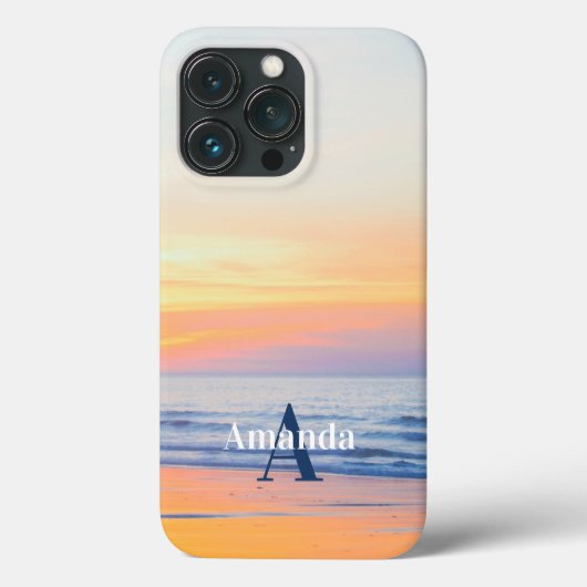 Coques Case-Mate iPhone Monogramme tropical océanique moderne (Verso)