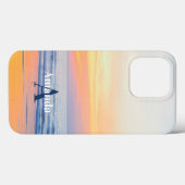Coques Case-Mate iPhone Monogramme tropical océanique moderne (Verso (horizontal))