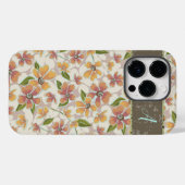 Coques Case-Mate iPhone Monogramme Tropical Retro Floral (Verso (horizontal))