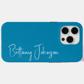 Coques Case-Mate iPhone Monogramme Turquoise (Verso (horizontal))