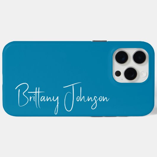Coques Case-Mate iPhone Monogramme Turquoise (Verso (horizontal))