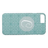 Coques Case-Mate iPhone Monogramme turquoise avec Motif (Dos (Horizontal))