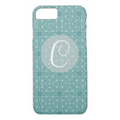 Coques Case-Mate iPhone Monogramme turquoise avec Motif (Dos)