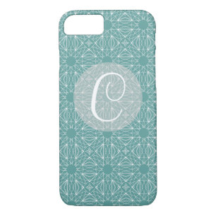 Coques Pour iPhone Monogramme turquoise avec Motif