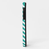 Coques Case-Mate iPhone Monogramme turquoise bleu Chevron (Dos/Gauche)