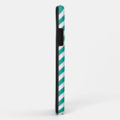 Coques Case-Mate iPhone Monogramme turquoise bleu Chevron (Dos/Droite)