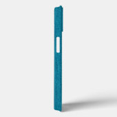 Coques Case-Mate iPhone Monogramme turquoise de grain de bois bleu (Verso / Droite)
