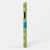 Coques Case-Mate iPhone Monogramme Turquoise de Motif vert Mod (Dos/Droite)