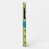 Coques Case-Mate iPhone Monogramme Turquoise de Motif vert Mod (Dos/Gauche)