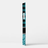 Coques Case-Mate iPhone Monogramme Turquoise et noir de Parties scintillan (Verso / Droite)