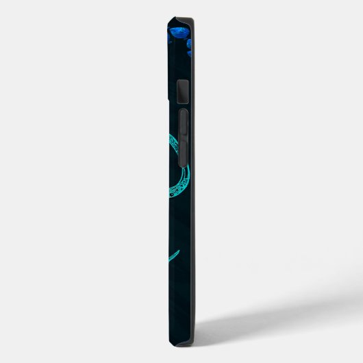 Coques Case-Mate iPhone Monogramme Turquoise et Octopus bleu (Verso / Gauche)