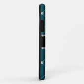 Coques Case-Mate iPhone Monogramme turquoise foncé carreau (Dos/Droite)