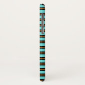 Coques Case-Mate iPhone Monogramme Turquoise, Noir et Or Foil strié (Dos/Gauche)