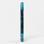 Coques Case-Mate iPhone Monogramme Turquoise Parties scintillant d'argent  (Dos/Droite)