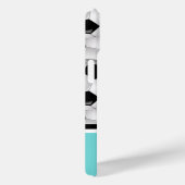 Coques Case-Mate iPhone Monogramme Turquoise Soccer Motif de balle (Verso / Droite)