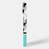 Coques Case-Mate iPhone Monogramme Turquoise Soccer Motif de balle (Verso / Gauche)