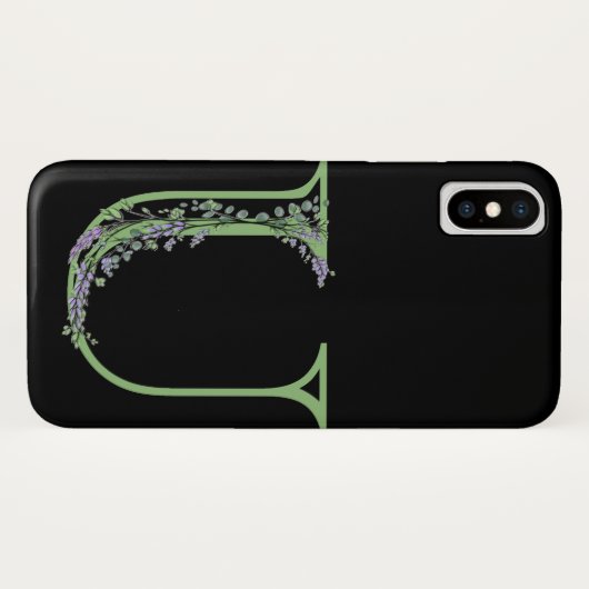 Coques Case-Mate iPhone Monogramme U Lavender Eucalyptus (Dos (Horizontal))