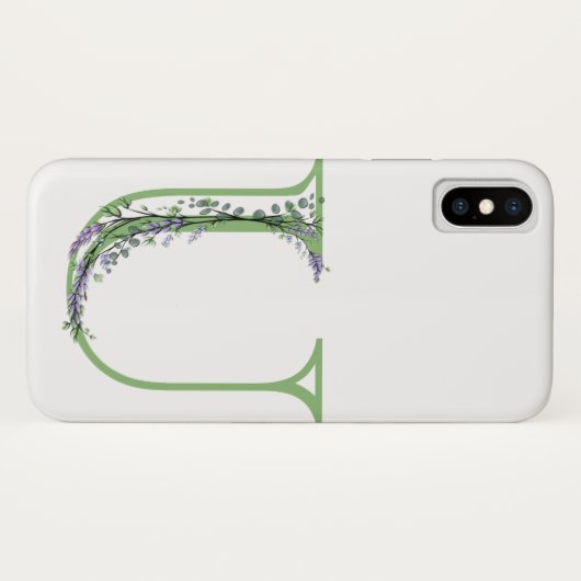 Coques Case-Mate iPhone Monogramme U Lavender Eucalyptus (Dos (Horizontal))