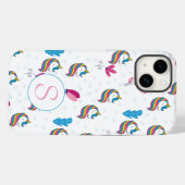 Coques Case-Mate iPhone Monogramme Unicorne Whimsical Fun (Verso (horizontal))