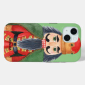 Coques Case-Mate iPhone Monogramme unique caricature noix de cou vert (Verso (horizontal))