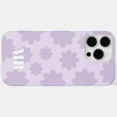 Coques Case-Mate iPhone monogramme unique violet clair nom initiales (Verso (horizontal))