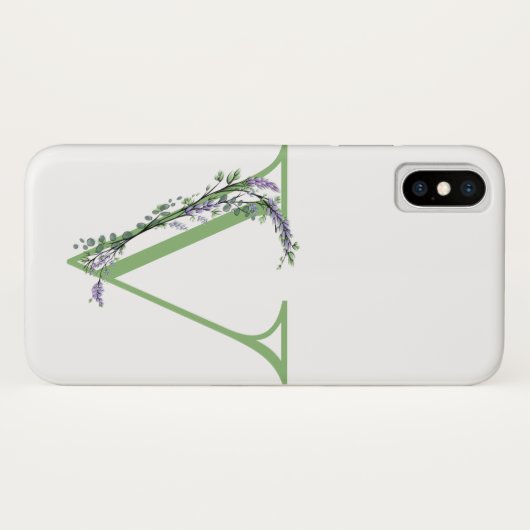 Coques Case-Mate iPhone Monogramme V Lavande Eucalyptus (Dos (Horizontal))