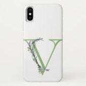 Coques Case-Mate iPhone Monogramme V Lavande Eucalyptus (Dos)