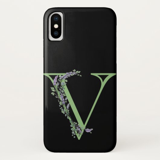 Coques Case-Mate iPhone Monogramme V Lavande Eucalyptus (Dos)