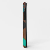 Coques Case-Mate iPhone Monogramme Vache Impression Brown et Turquoise (Dos/Gauche)