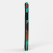 Coques Case-Mate iPhone Monogramme Vache Impression Brown et Turquoise (Dos/Droite)