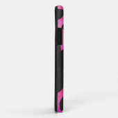 Coques Case-Mate iPhone Monogramme vache rose chaud et noir (Dos/Droite)