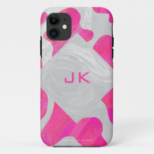 Etui iPhone Case-Mate Monogramme Vache rose et blanc chaud
