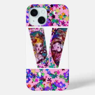 COQUE POUR iPhone 15 MONOGRAMME VÉNÉTIEN VALENTINE V LETTRE