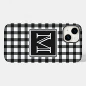 Coques Case-Mate iPhone Monogramme | Vérificateur En vichy plaqué noir et (Verso (horizontal))