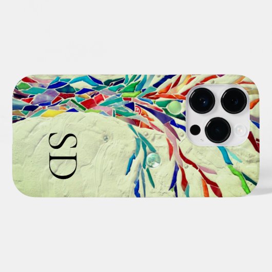 Coques Case-Mate iPhone Monogramme vert botanique (Verso (horizontal))