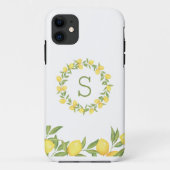 Coques Case-Mate iPhone Monogramme vert citrons (Dos)