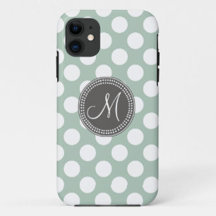 Coque iPhone 11 Monogramme vert en bon état de point de polka