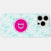 Coques Case-Mate iPhone Monogramme vert et rose de menthe (Verso (horizontal))