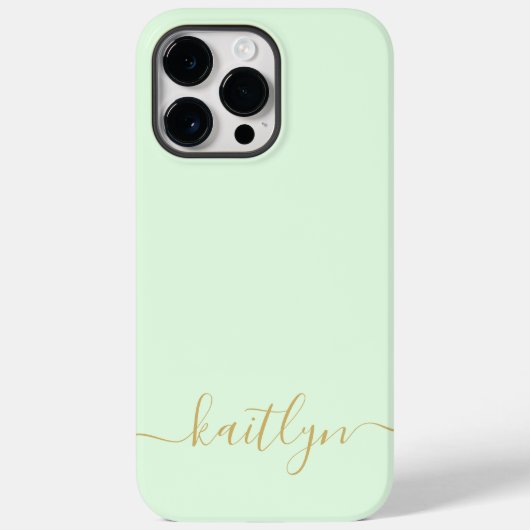 Coques Case-Mate iPhone Monogramme Vert Féminin Écriture Moderne Personnal (Verso)